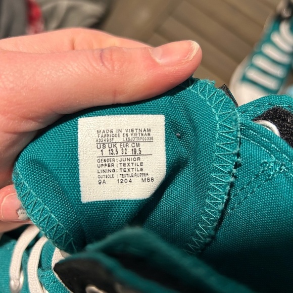 {Converse} Custom Chuck Taylor All Star Teal High-Top Sneakers - Picture 6 of 6